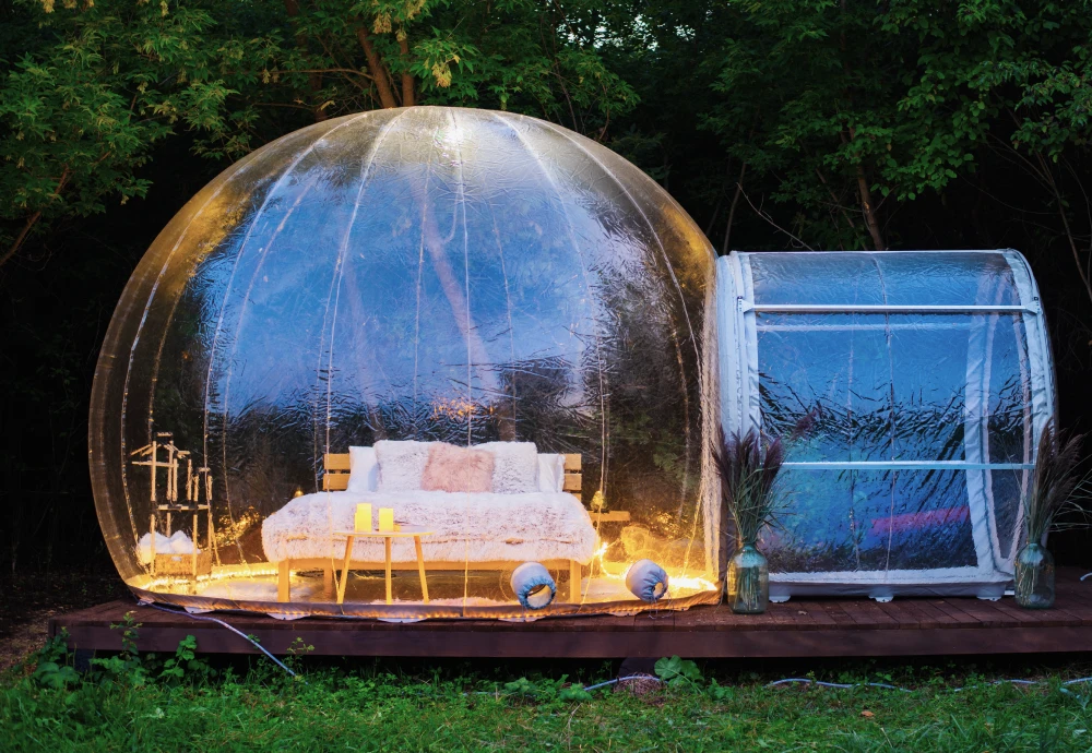 outdoor bubble tent for winter